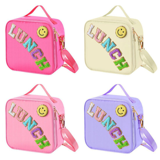 Insulated waterproof double layer lunch bag with handle