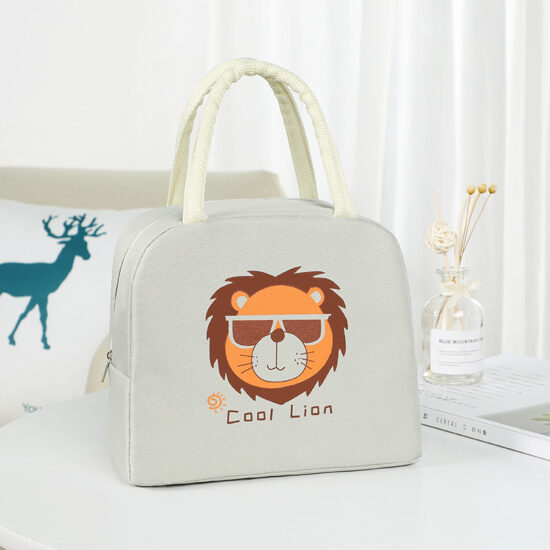 Kids insulated cooler lunch bag with handle and zipper