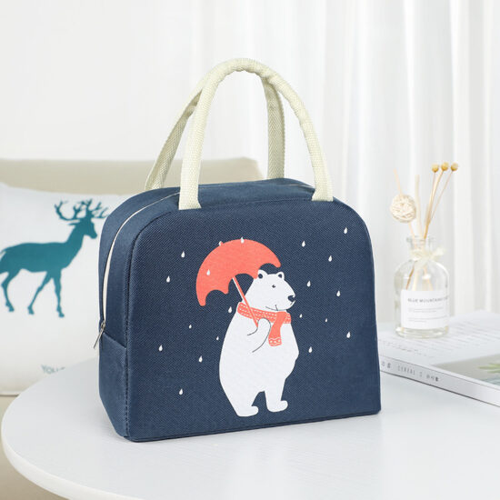 Kids insulated cooler lunch bag with handle and zipper