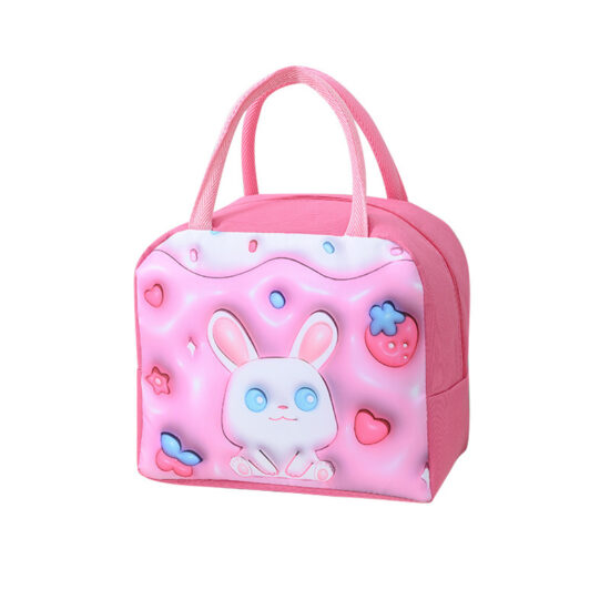 Kids insulated cooler lunch bag with handle and zipper