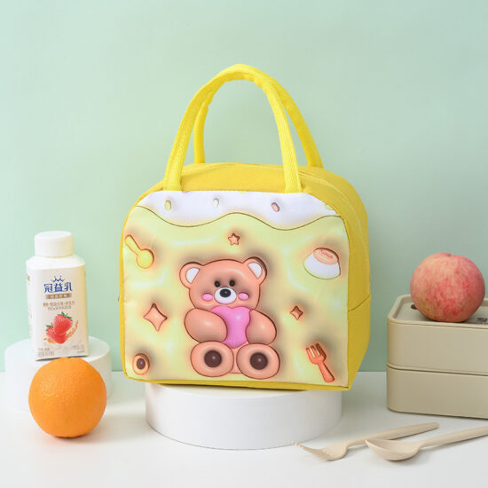 Kids insulated cooler lunch bag with handle and zipper