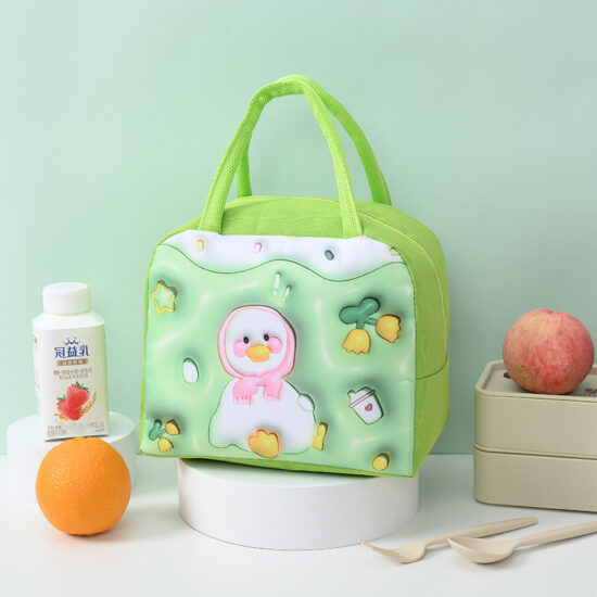 Kids insulated cooler lunch bag with handle and zipper