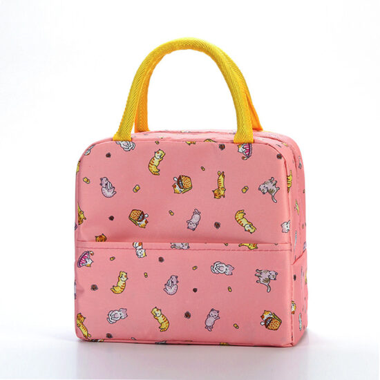 Kids insulated cooler lunch bag with handle and zipper