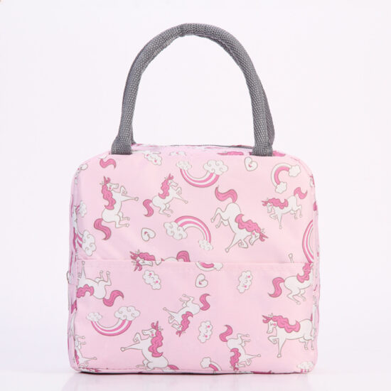 Kids insulated cooler lunch bag with handle and zipper