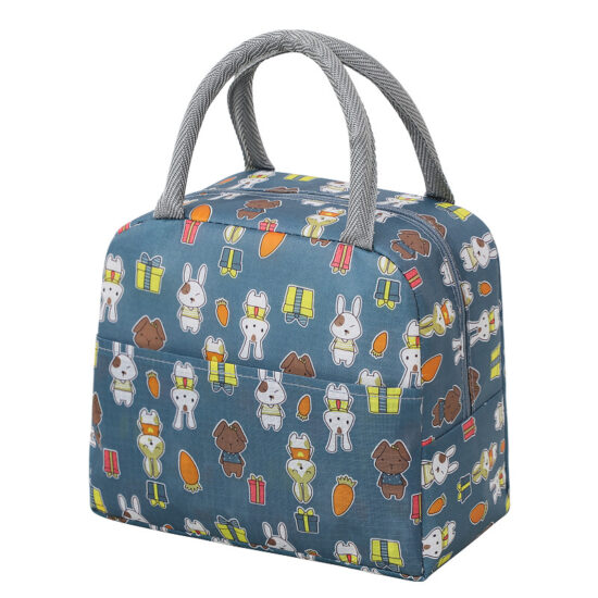 Kids insulated cooler lunch bag with handle and zipper