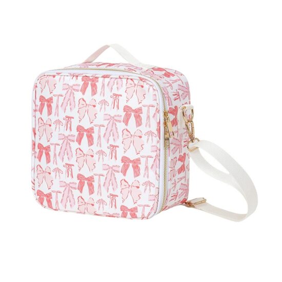 Insulated cooler school lunch box bag with zipper and handle
