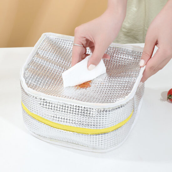Insulated kids school lunch bag with handle and zipper