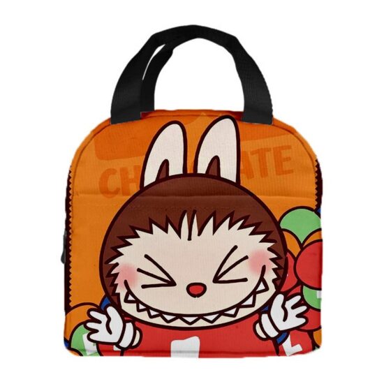 Insulated kids school lunch bag with handle and zipper
