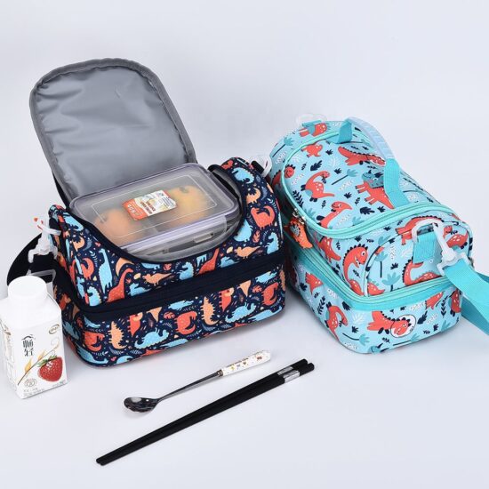 Insulated lunch box organizer backpack with thermal lining