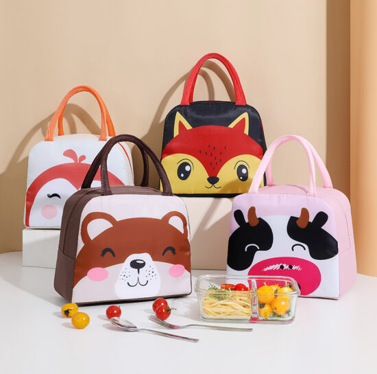 Small insulated lunch tote bag for lunch box containers