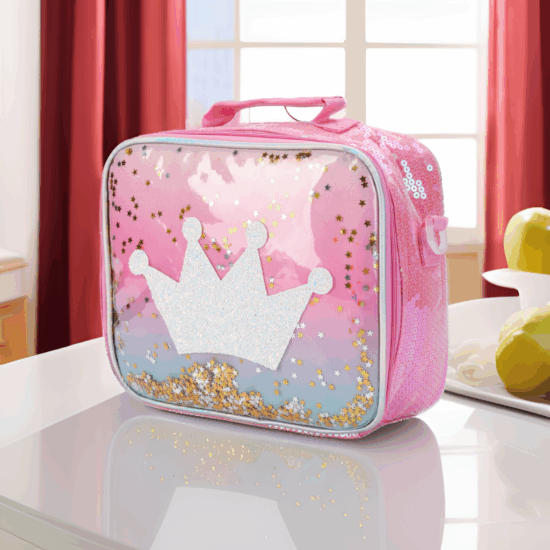 Hot-selling pink insulated kids lunch bag for school