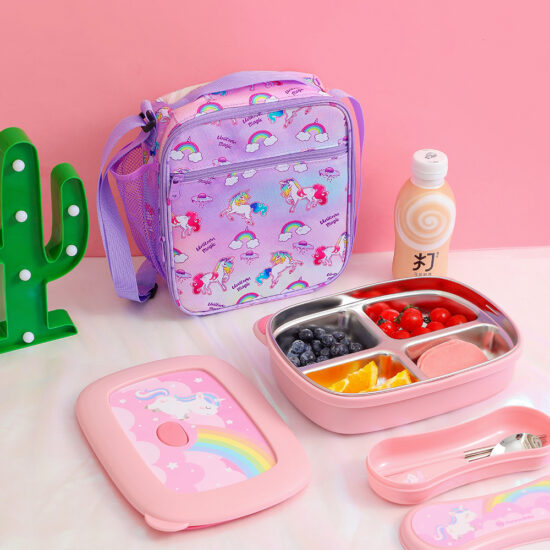 Insulated meal prep lunch bag for school with zipper