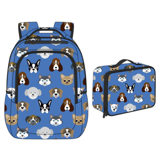 Lunch bag and student backpack set custom design