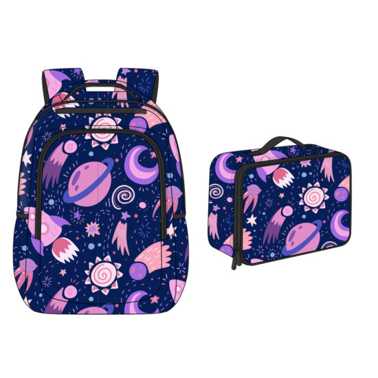 Lunch bag and student backpack set custom design