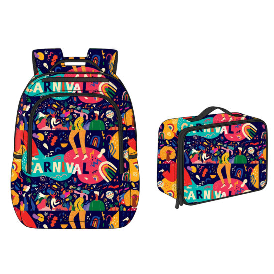 Lunch bag and student backpack set custom design