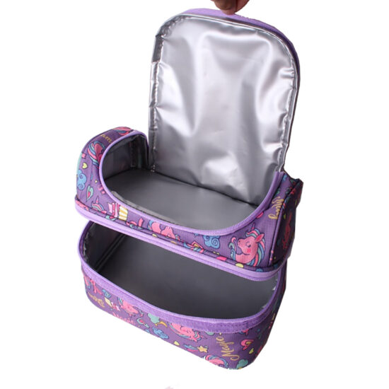 Fashion insulated picnic lunch bag with zipper and handle