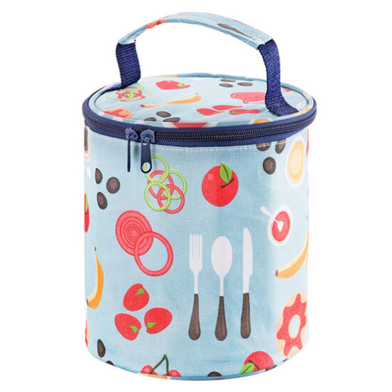 Fashion insulated picnic lunch bag with zipper and handle