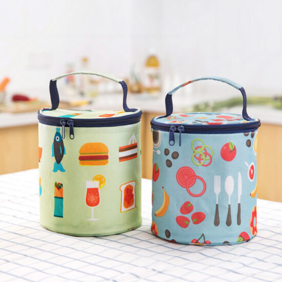 Fashion insulated picnic lunch bag with zipper and handle