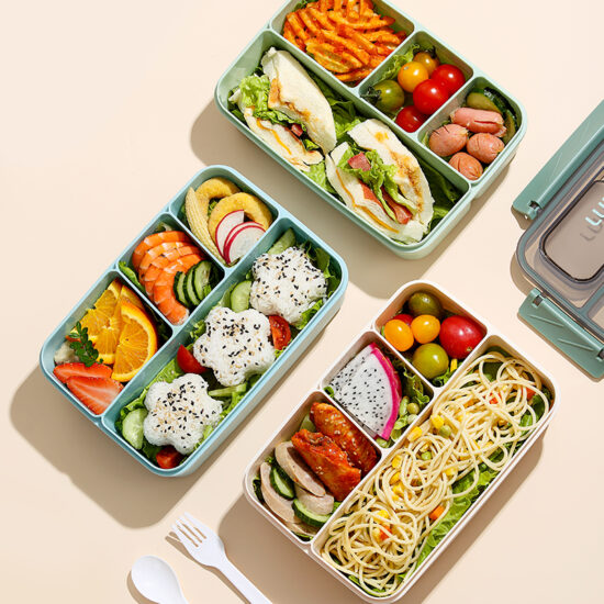 Custom PP plastic kids’ bento lunch set