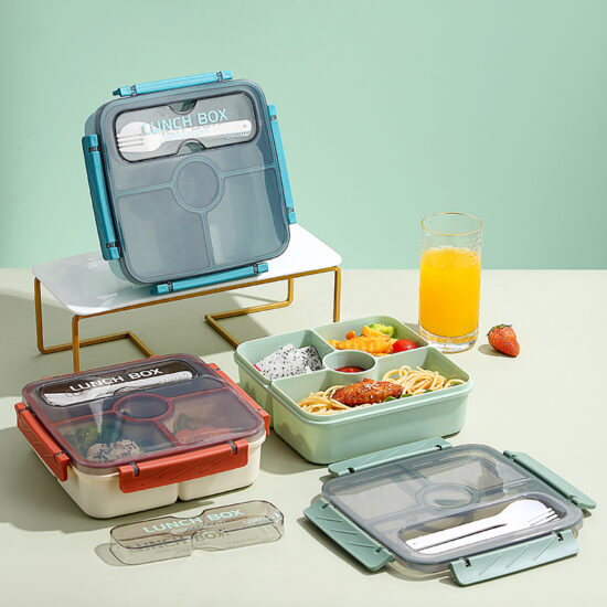 Custom PP plastic kids’ bento lunch set