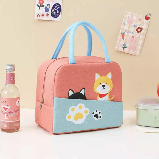 Custom shoulder strap cooler lunch tote