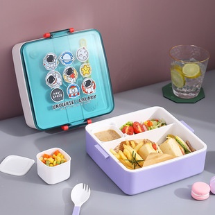 Custom wholesale plastic bento lunch box set for kids