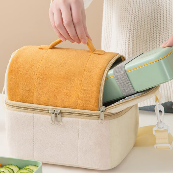 Double layer leakproof insulated lunch bag