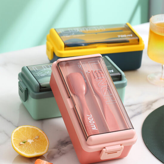 Custom student lunch box set with utensils
