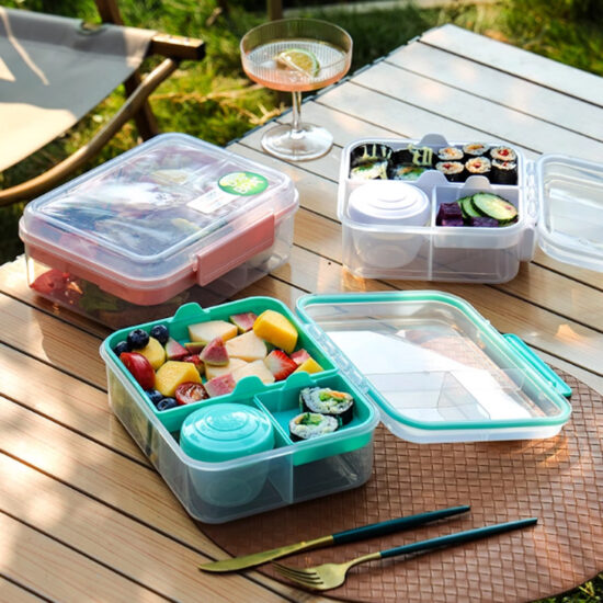Custom student lunch box set with utensils