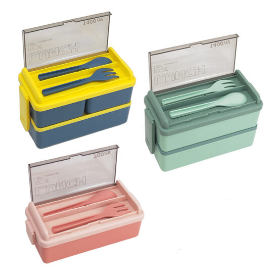 Custom student lunch box set with utensils