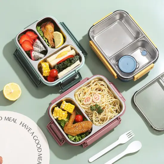 Custom stainless steel lunch box with handle wholesale