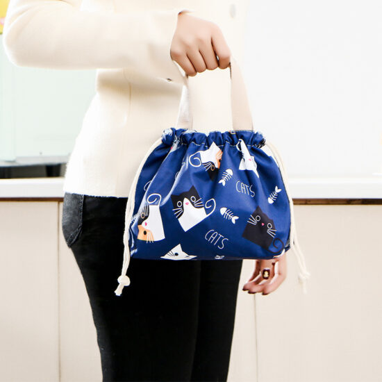 Custom cat print adult lunch tote