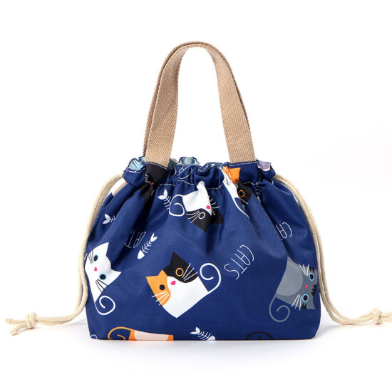 Custom cat print adult lunch tote