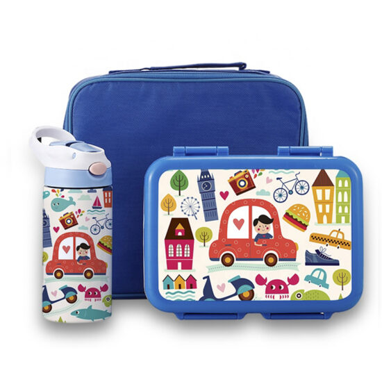 Custom wholesale plastic lunch box with bottle