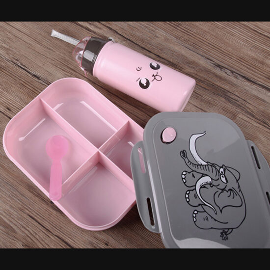 Custom wholesale plastic lunch box with bottle