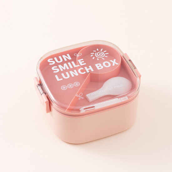 Custom wholesale plastic lunch box with bottle