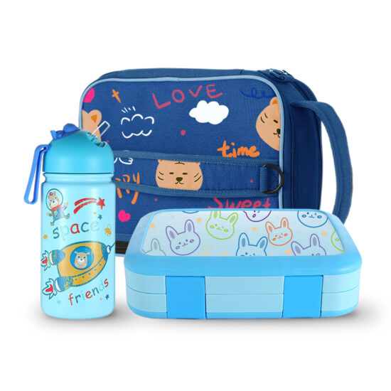 Custom wholesale plastic lunch box with bottle