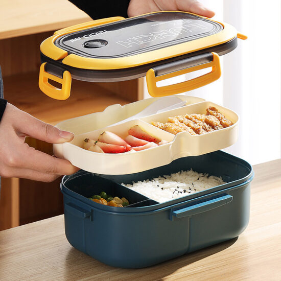 Custom wholesale plastic lunch box with bottle