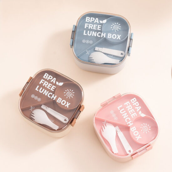 Custom wholesale plastic lunch box with bottle
