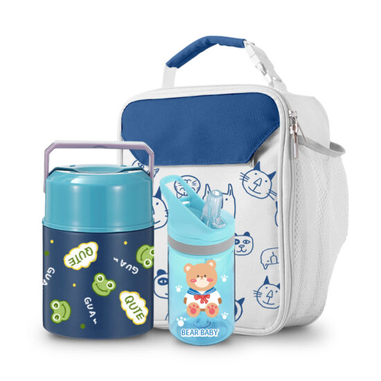 Custom wholesale plastic lunch box with bottle
