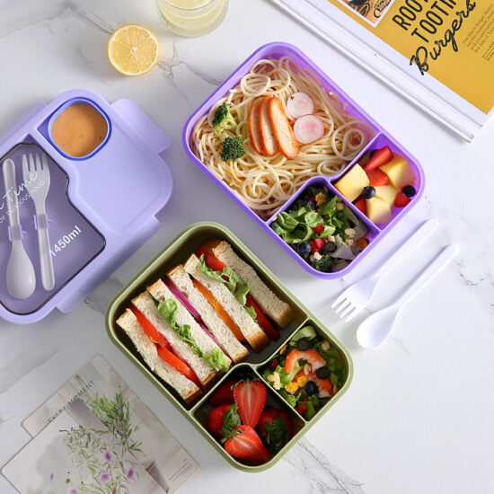 Custom bento food container with plastic lid wholesale