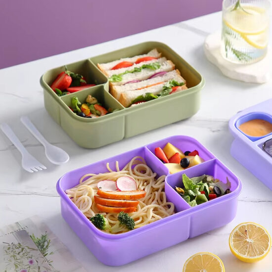 Custom bento food container with plastic lid wholesale