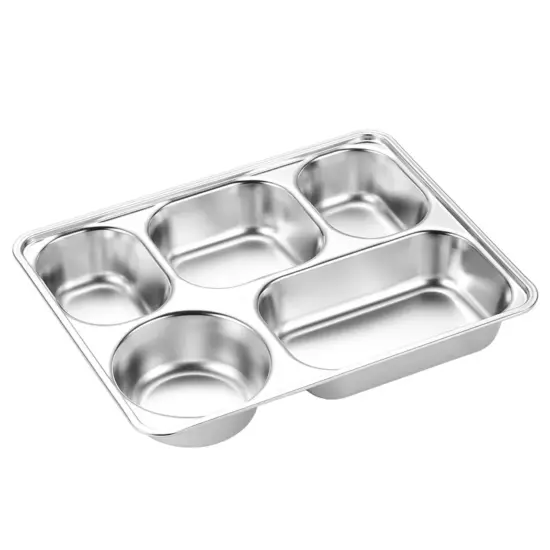 Custom stainless steel 5-compartment bento box wholesale