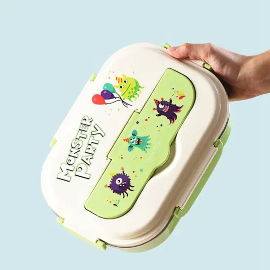 Custom stainless steel 5-compartment bento box wholesale