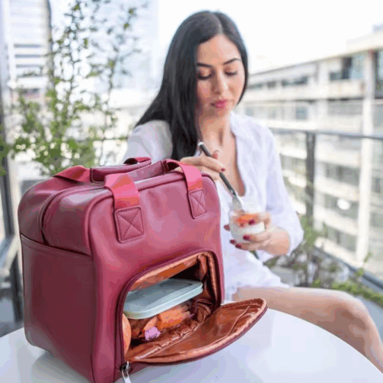 Custom wholesale PU leather lunch cooler tote