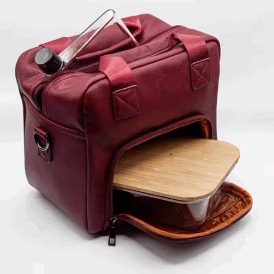 Custom wholesale PU leather lunch cooler tote