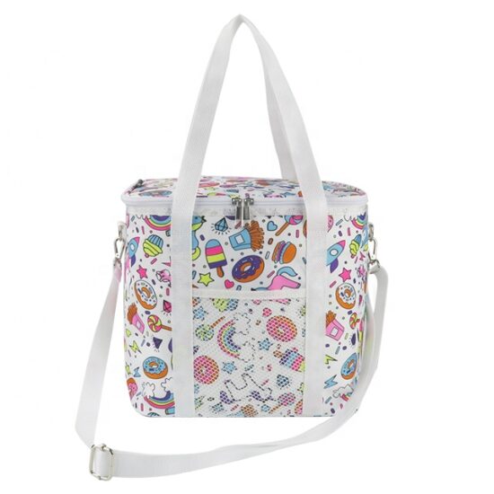 Unisex insulated travel beach lunch tote bag with zipper
