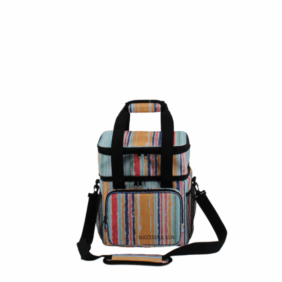 Unisex insulated travel beach lunch tote bag with zipper
